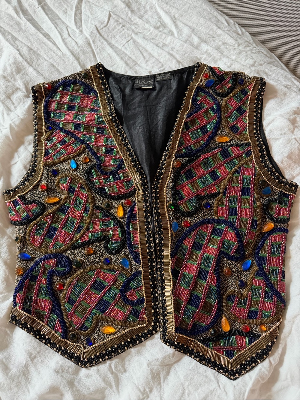 Vintage Multicolor Beaded Embellished Vest